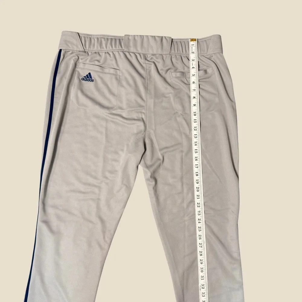 NWT Adidas Icon Pro Piped Baseball Pants Mens 3XL Grey Navy NEW GU5565 Open Hem